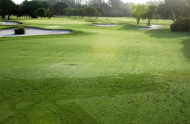 Golf course with sand traps