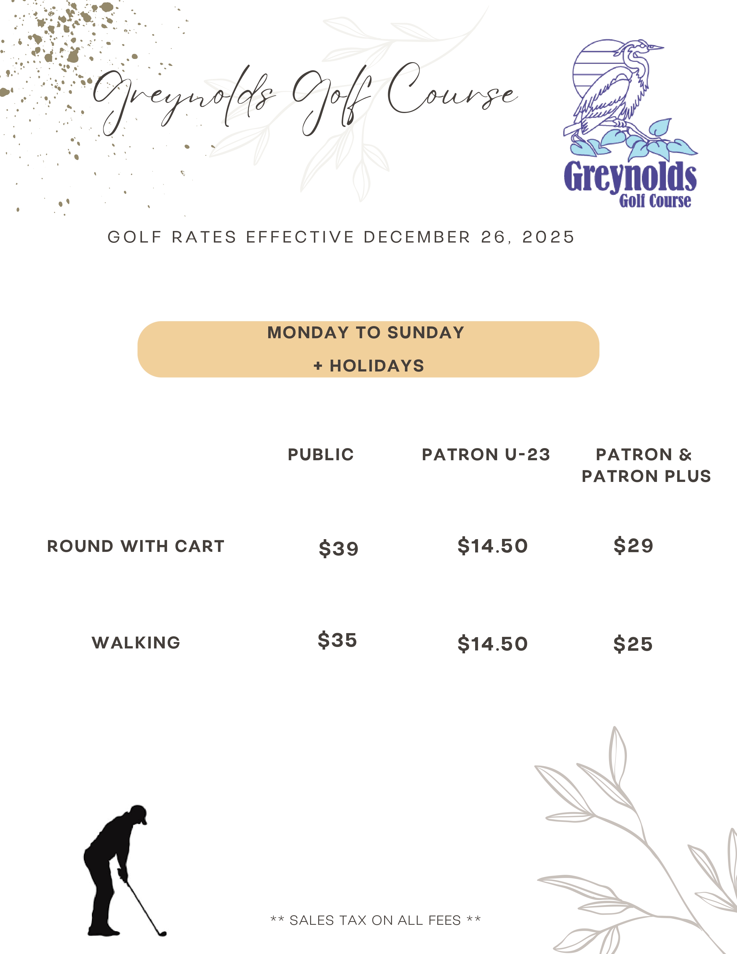Greynolds GC Winter Pricing